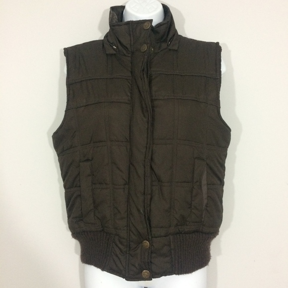 Dollhouse Jackets & Blazers - Dollhouse Womens XL Brown Puffy Zipup Vest